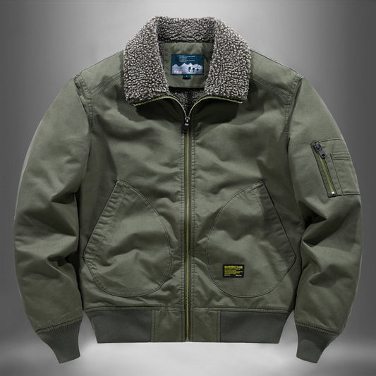 Winter Cotton Dress Men's Fleece-lined Thickened Middle-aged Workwear