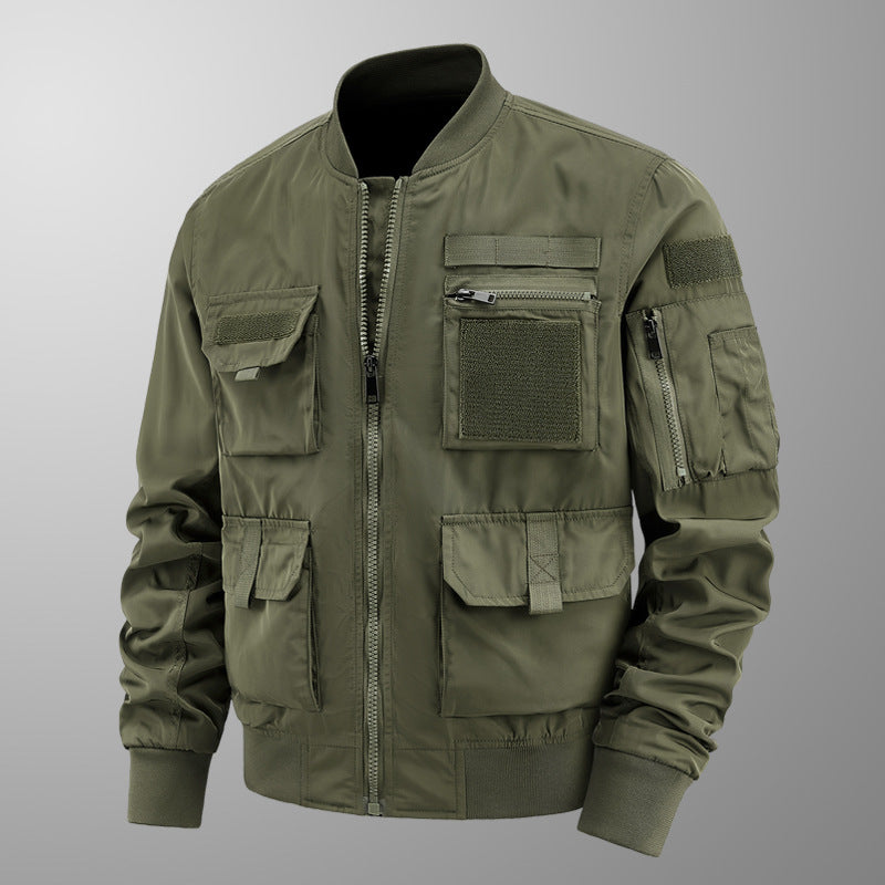 Pilot Jacket Men's Multi-bag Coat Shell Jacket