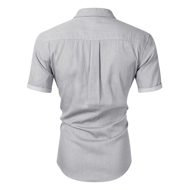 Men's Short-sleeved Casual Denim Non-ironing Shirt