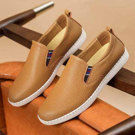 Spring And Autumn Men's Casual Cowhide Flat Sneakers