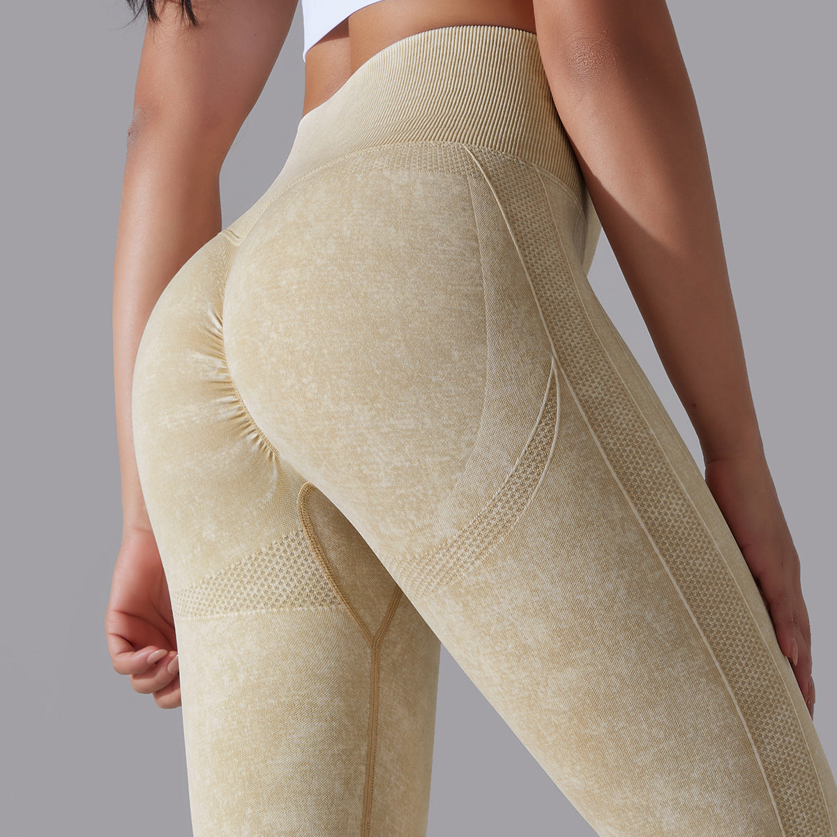 Knitted Seamless Yoga Pants Running Sports Fitness High Waist Butt Lifting Leggings Womens Clothing - Zalixer