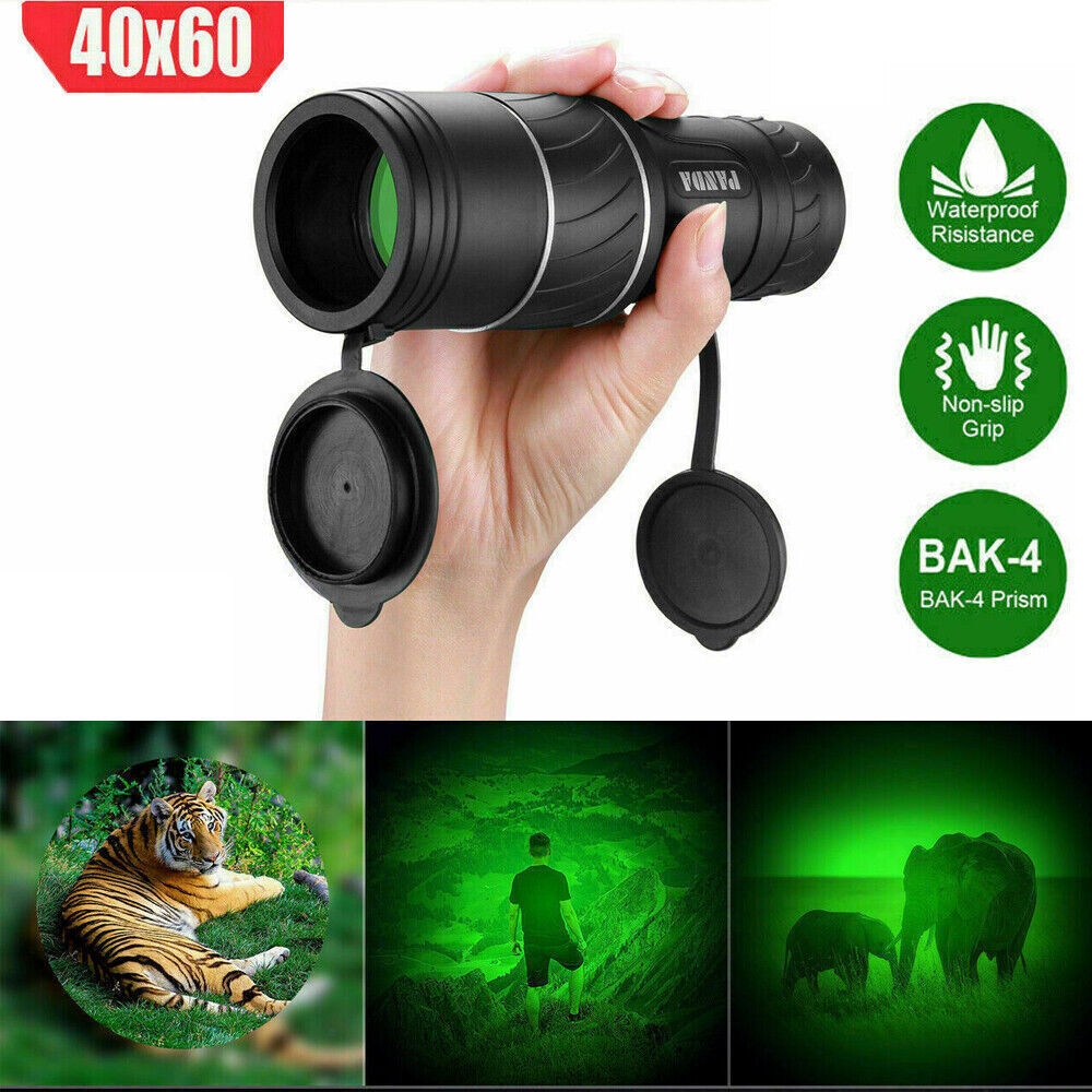 40x60 Day Night Vision HD Optical Monocular Hunting Camping Handheld Telescope Life Waterproof, Anti-Fog Monocular Suitable For Observing Nature Animals