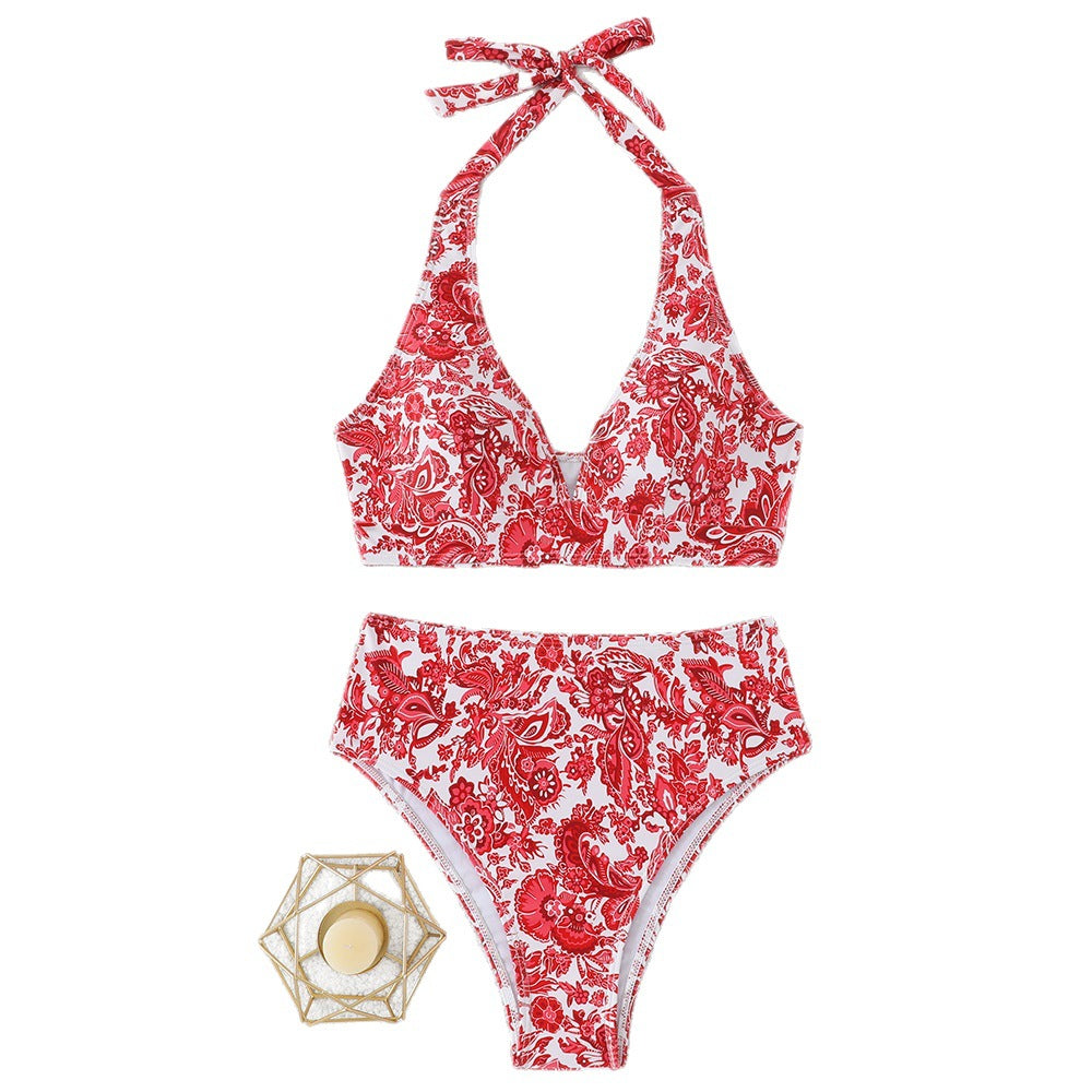 Women's Gathering Bikini Split Swimsuit - Zalixer