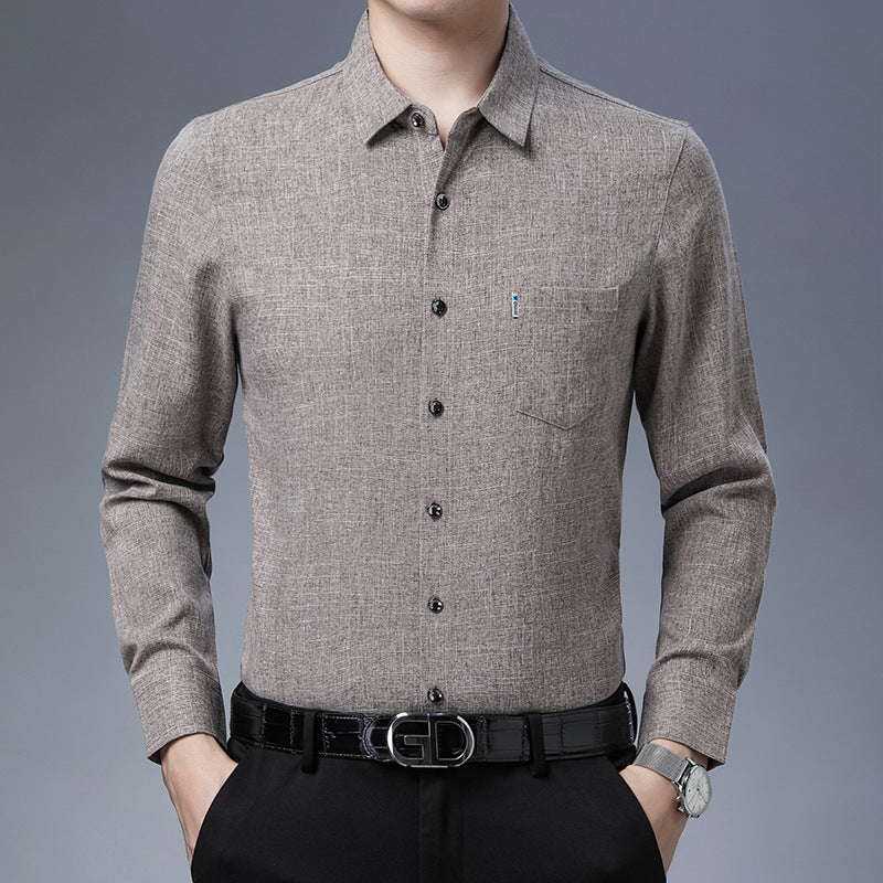 New Men's Linen Like Casual Shirt