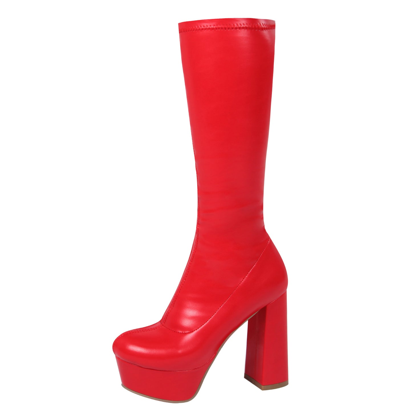 High-elasticity Mid-calf Womens Leather Boots With A Leopard Print - Zalixer