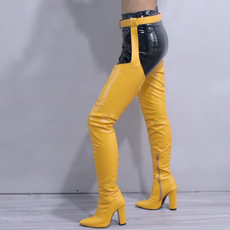 Womens New FallWinter Over-the-Knee Boots With A Sexy Belt Design - Zalixer