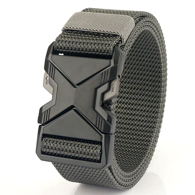 Men's Toothless Automatic Buckle Waist Belt PP Woven Tactical Pants