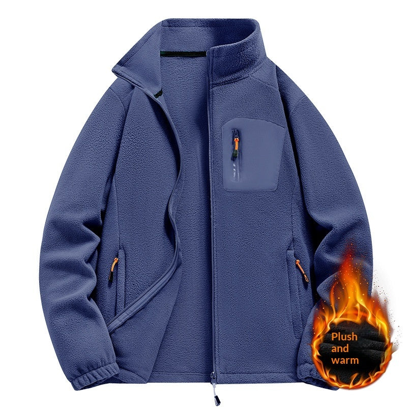 Mens StandUp Collar Fleece Jacket