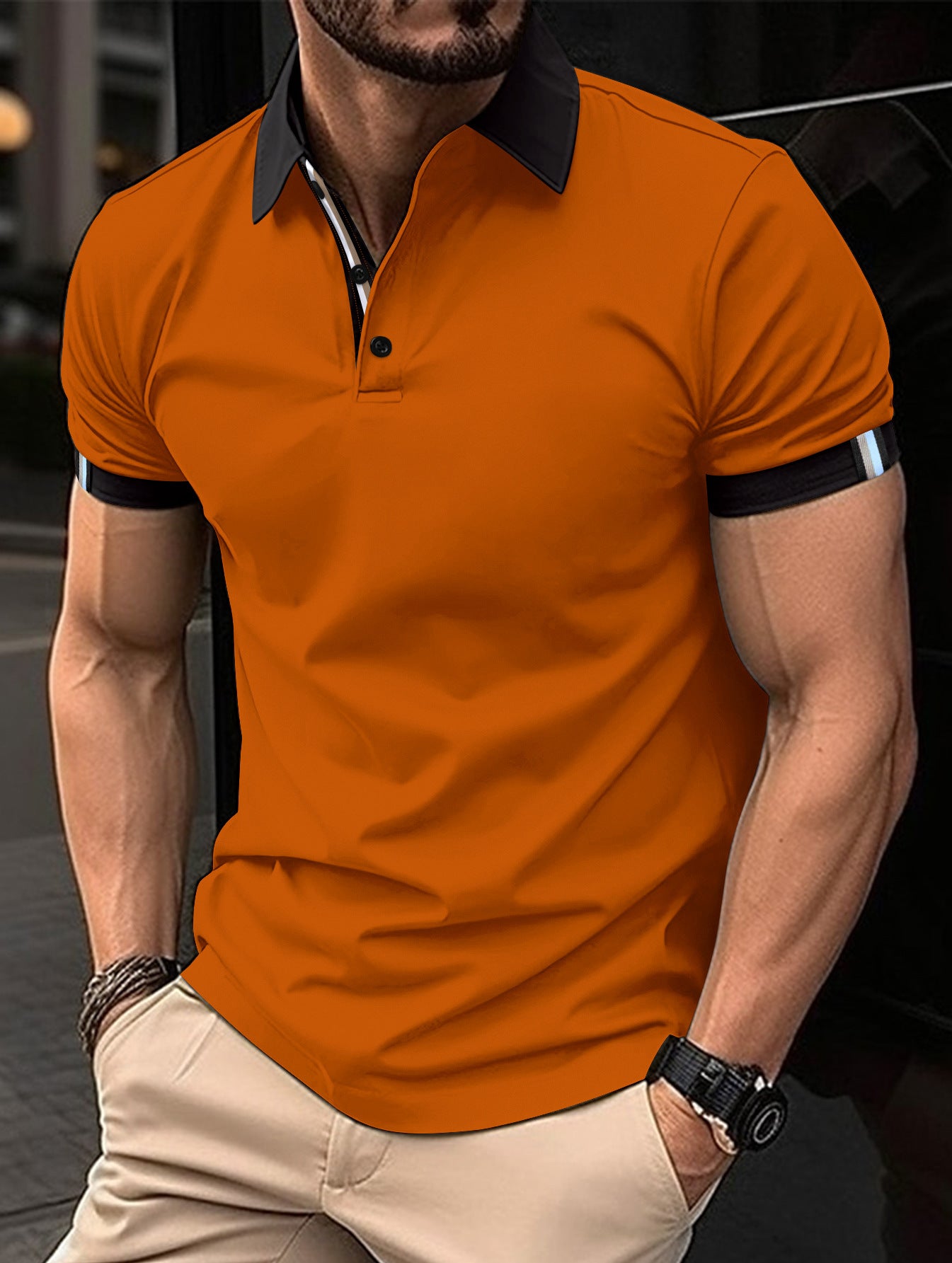 Men's Casual Button Solid Color Short Sleeves - Zalixer