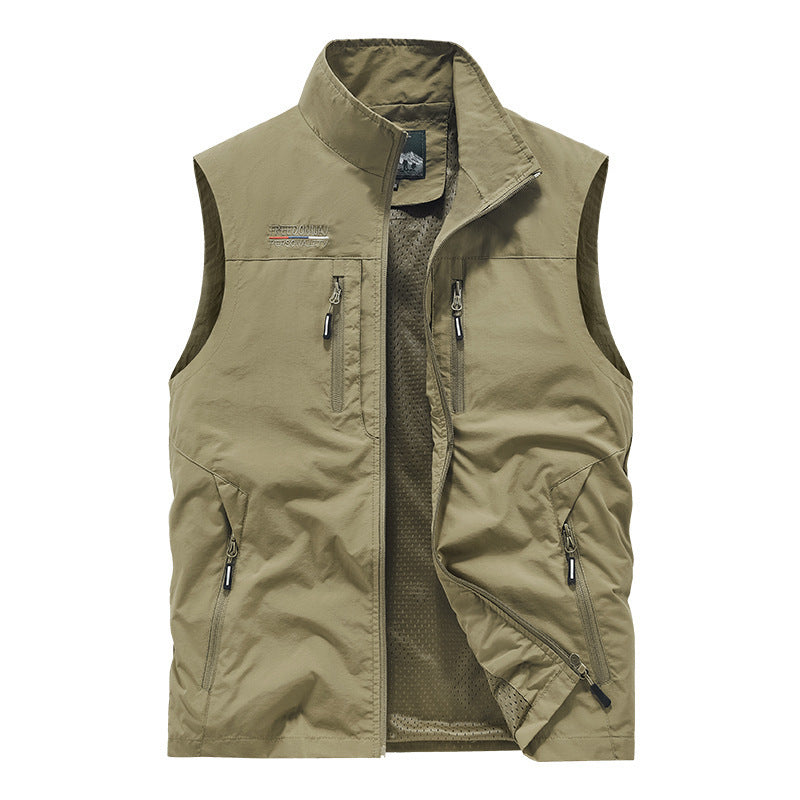 Men's Multi-Pocket Outdoor Casual Stand Collar Work Vest