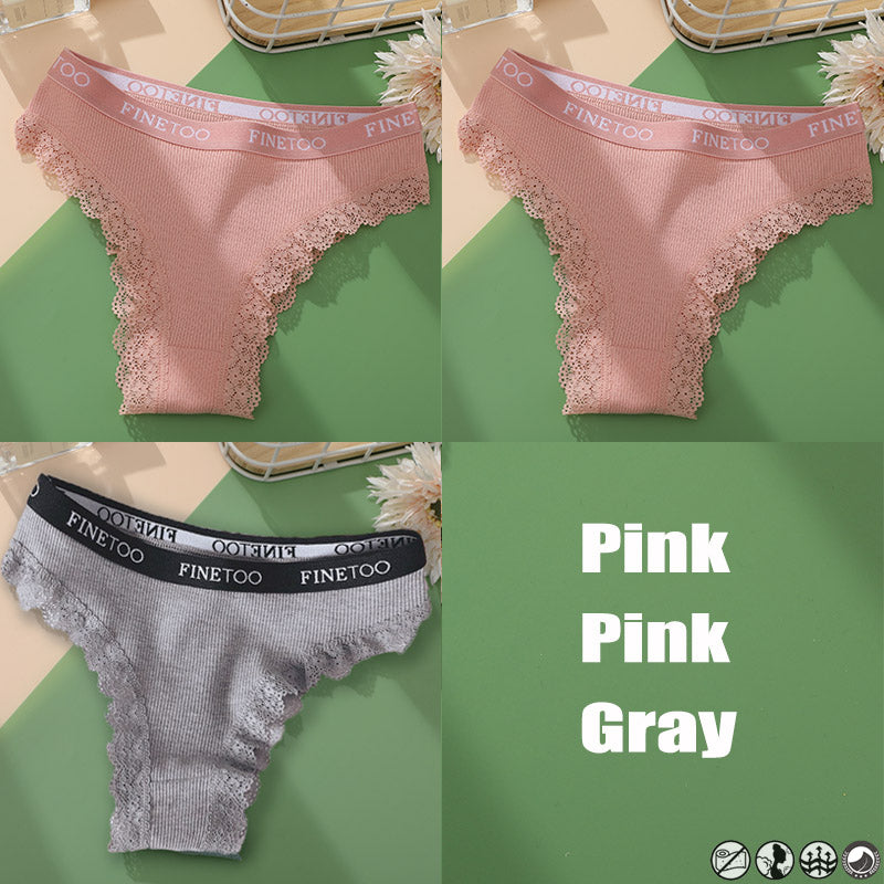 Ladies Briefs High Slit Lace Panties - Zalixer