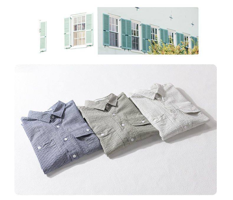 Men's Short Sleeve Casual Trend Cotton Shirt All-matching