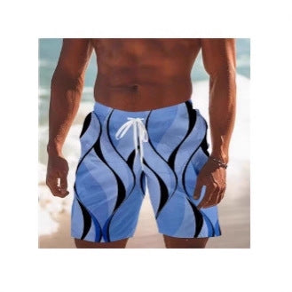 Mens Swim Trunks Beach Shorts With A Simple 3D Line Design  Perfect For Quick drying Summer Outdoor Activities - Zalixer