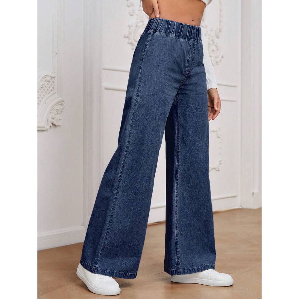 Wide Leg Jeans Straight Fashion Casual Straight Pants Women's Comfortable Street Style Trousers - Zalixer