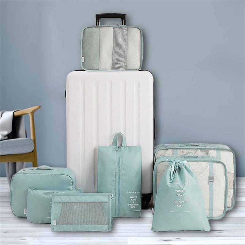 8-piece Set Luggage Divider Bag Travel Storage Clothes Underwear Shoes Organizer Packing Cube Bag - Zalixer