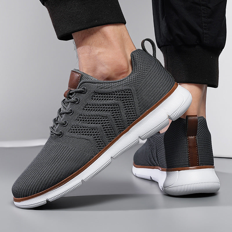 Fashion Lace-up Mesh Sneakers Casual  Flying Woven Walking Sports Shoes For Men - Zalixer