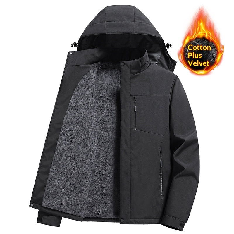 Men's Winter Windproof Tactical Jacket With Detachable Hood