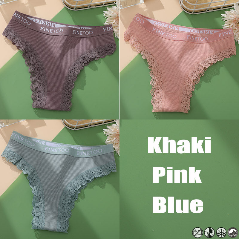 Ladies Briefs High Slit Lace Panties - Zalixer