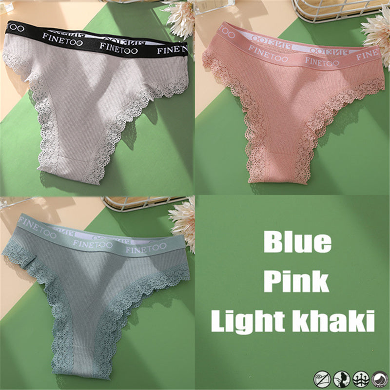 Ladies Briefs High Slit Lace Panties - Zalixer