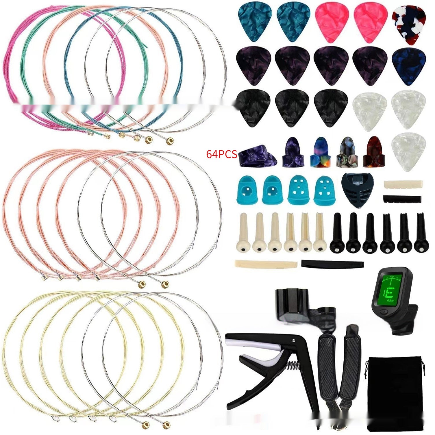 Guitar Accessories Suit Pick String Nail Pillow - Zalixer