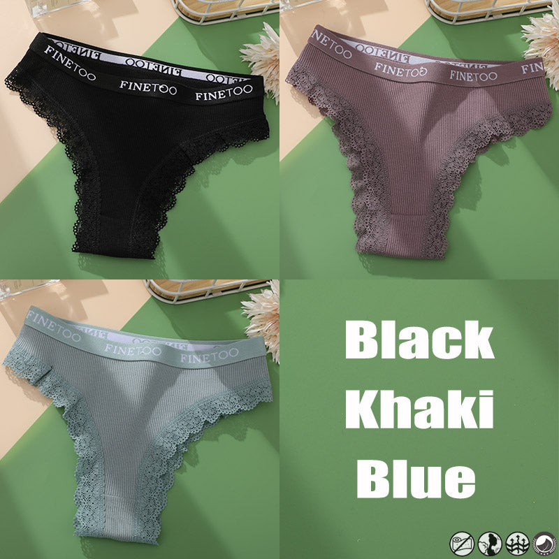 Ladies Briefs High Slit Lace Panties - Zalixer