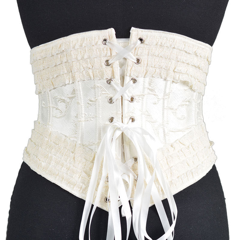 30cm Long 5-button Fishbone Lolita Lace Waist Seal - Zalixer