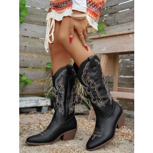 Womens Chunky Heel Boots - Zalixer