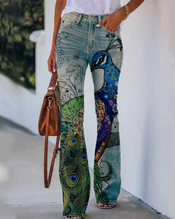 Womens Casual 3D patterned Jeans - Zalixer