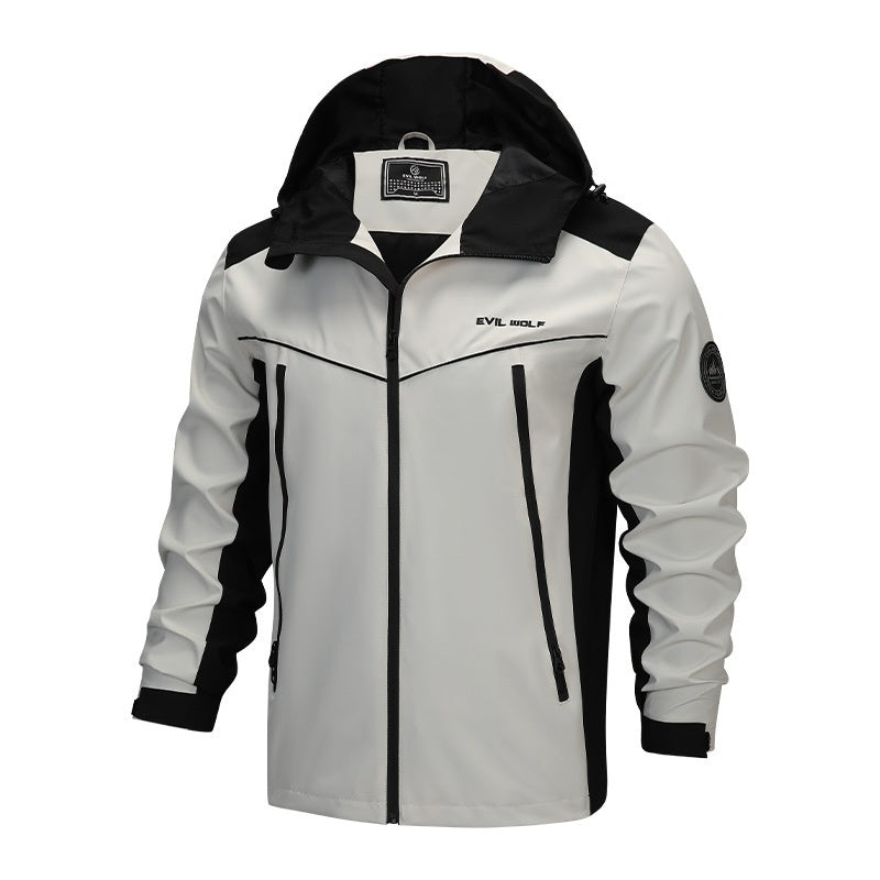 Hooded Men's Outdoor Windproof Shell Jacket