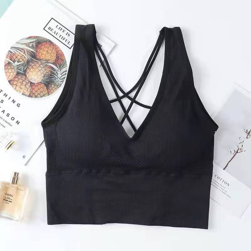 Cross Beauty Back Yoga Sports Bra Without Steel Ring - Zalixer