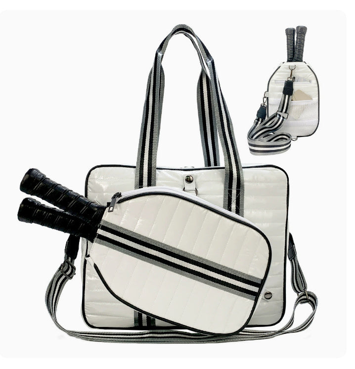 Fashion Striped Hand-carrying Crossbody Shoulder Tennis Pack