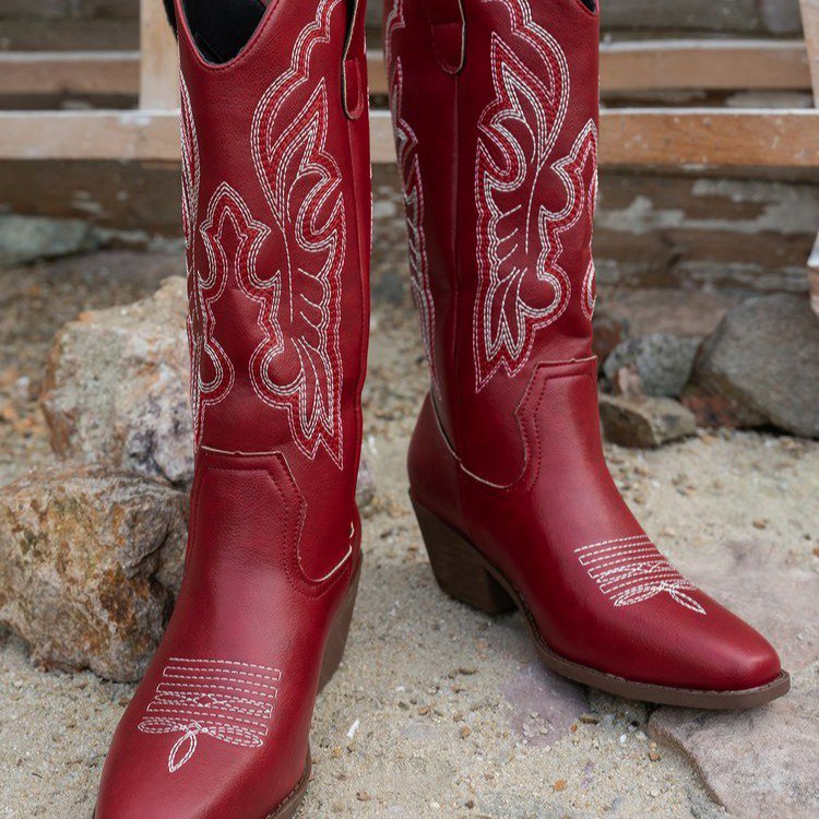 Womens Chunky Heel Boots - Zalixer