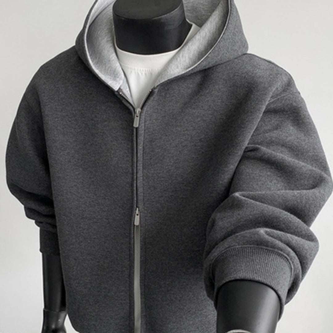 Casual Cropped Patchwork Cardigan Hoodie