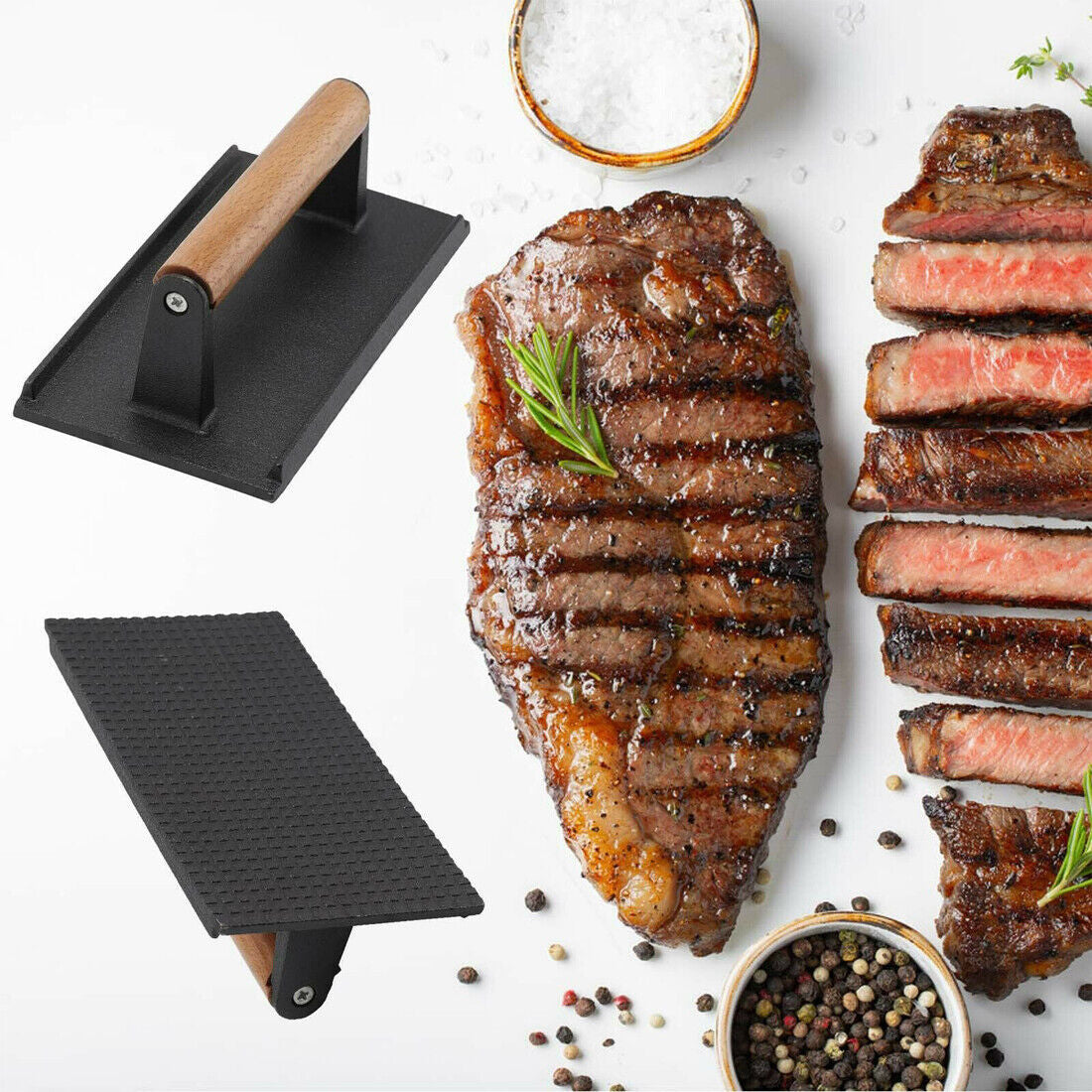 Cast Iron Steak Weight Heavy Duty Burger Press Bacon Press Grill Summer BBQ Gift