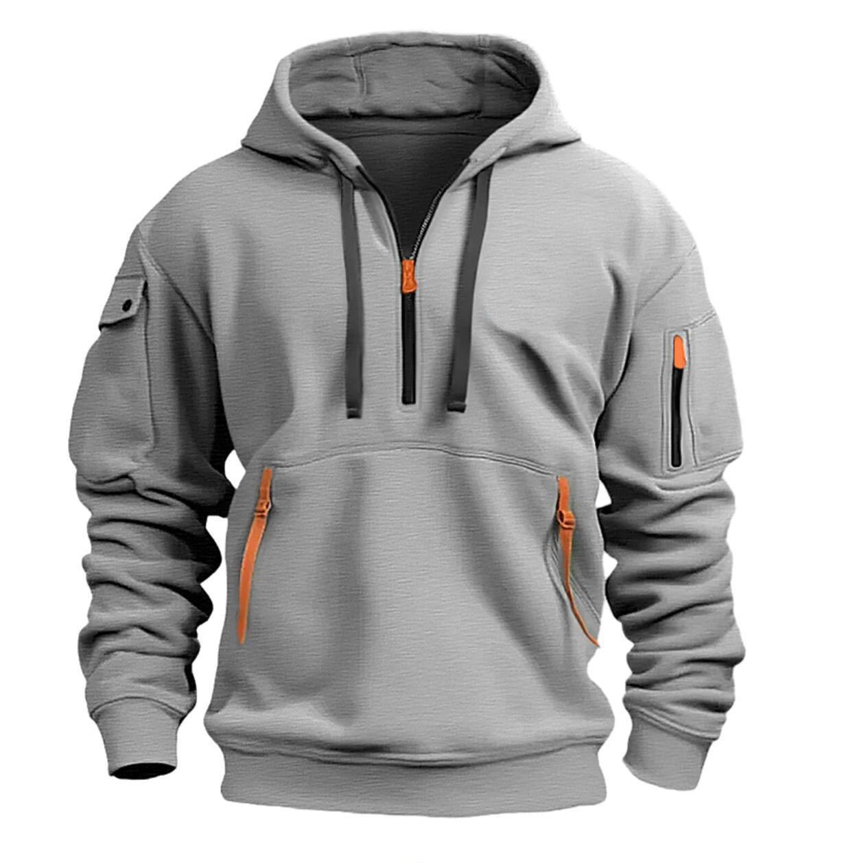 Men's Cotton Dropped Shoulder Hooded Sweatshirt Plus Size Loose