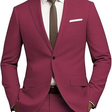 Men's Suit Slim Fit 2-piece Set, Casual Business Set