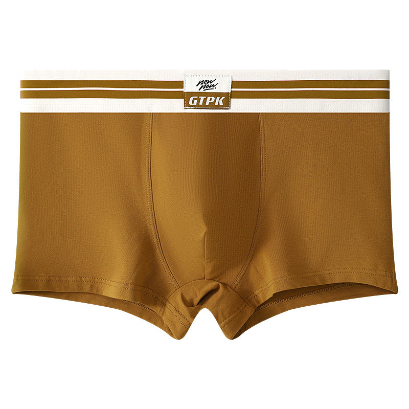 New Men's Underwear Pure Color Cotton Mid-waist Underwear - Zalixer