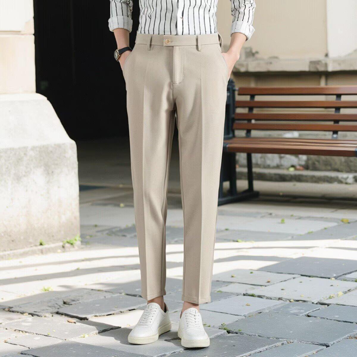 Korean Casual Ankle-length Suit Pants Men
