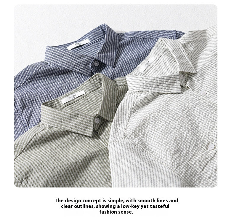 Men's Short Sleeve Casual Trend Cotton Shirt All-matching