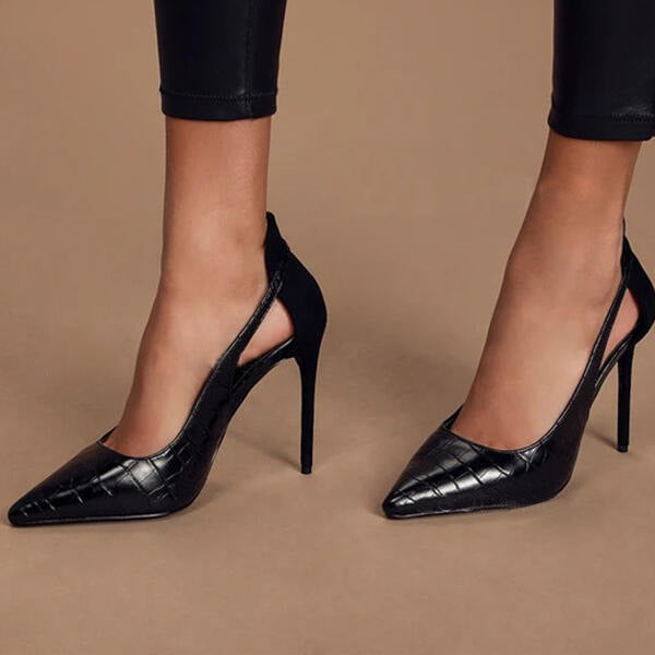 Womens French-style Fashionable Pointed-toe Hollow-out High Heels - Zalixer