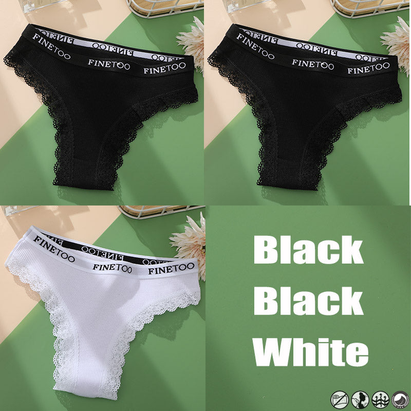 Ladies Briefs High Slit Lace Panties - Zalixer