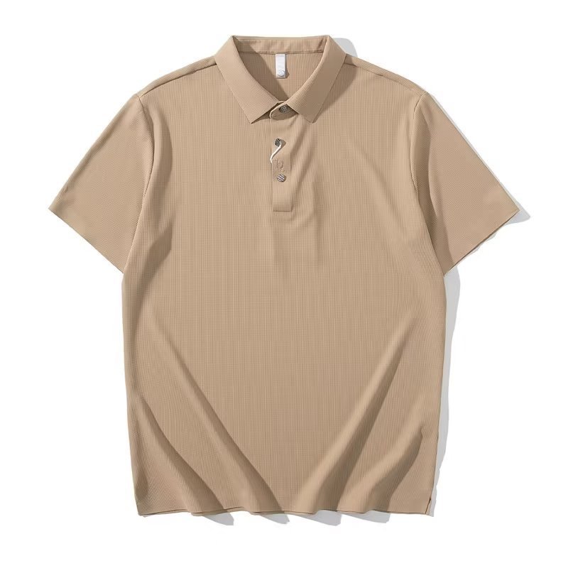 Plus Men's Embroidered Striped Short Sleeved Shirt