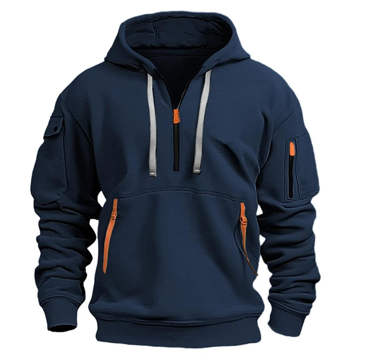 Men's Cotton Dropped Shoulder Hooded Sweatshirt Plus Size Loose