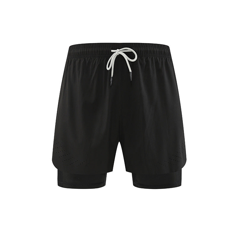 Double-layer Professional Running Shorts Quick-drying Breathable Fitness Shorts - Zalixer