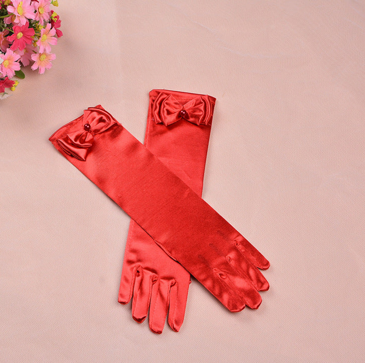 Mid Length Girls Wedding Gloves Accessories - Zalixer
