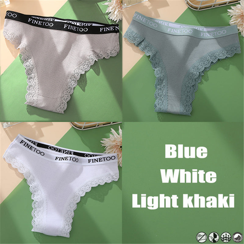 Ladies Briefs High Slit Lace Panties - Zalixer