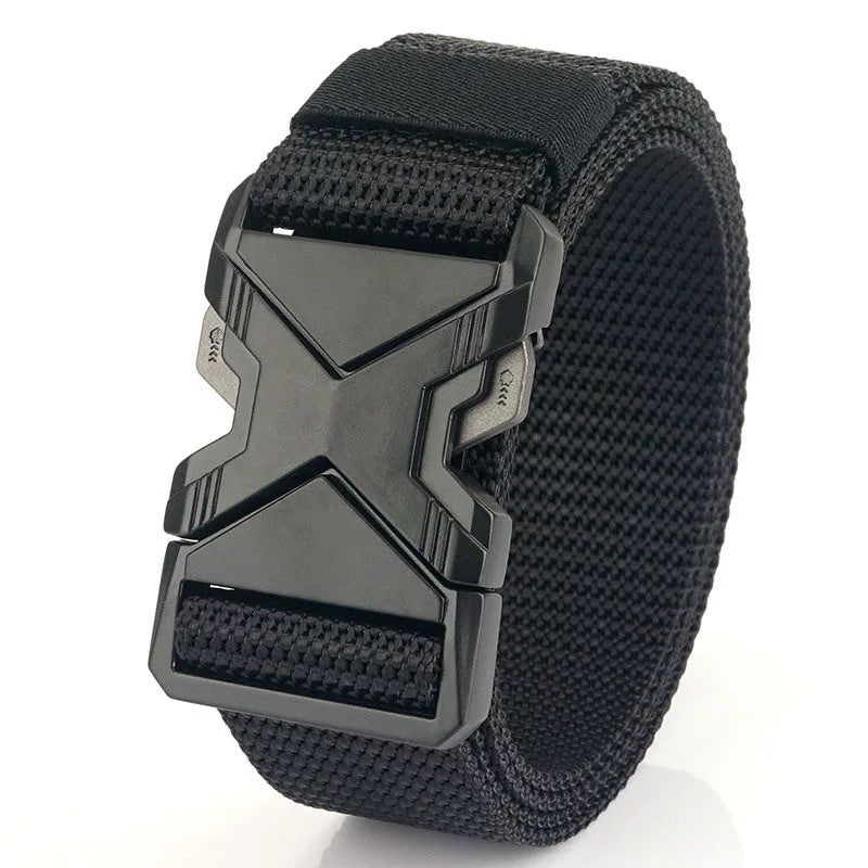 Men's Toothless Automatic Buckle Waist Belt PP Woven Tactical Pants
