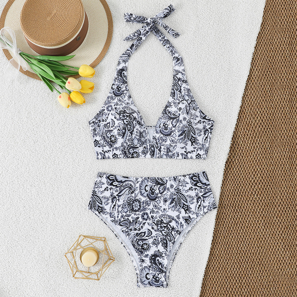 Women's Gathering Bikini Split Swimsuit - Zalixer