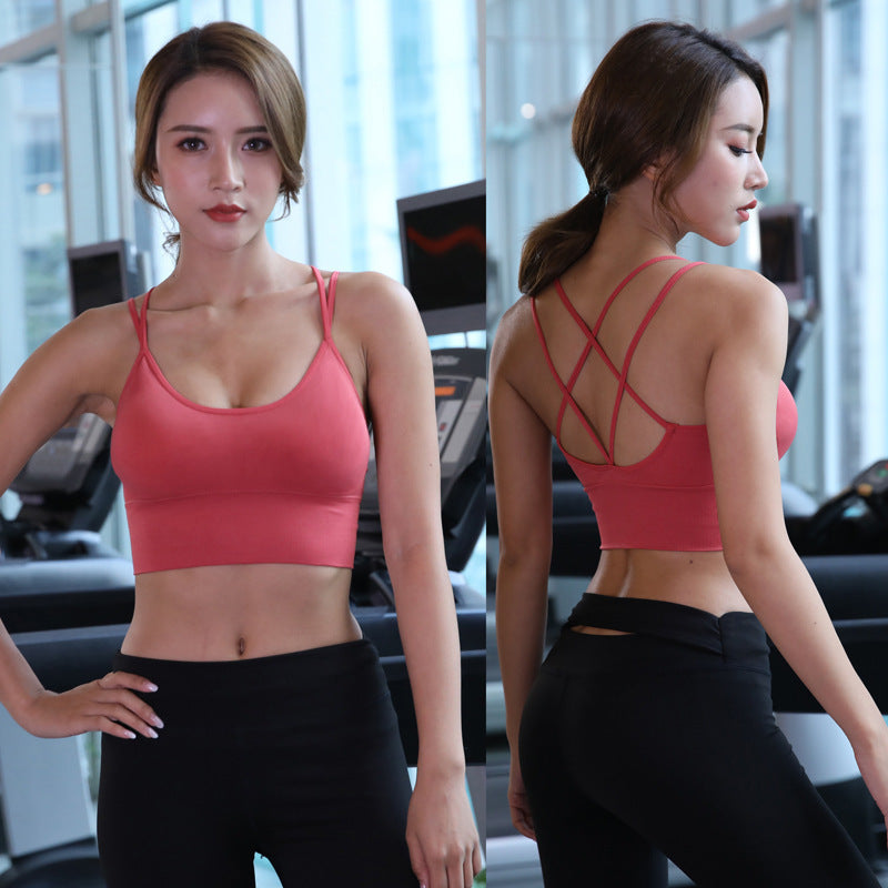Cross Beauty Back Yoga Sports Bra Without Steel Ring - Zalixer