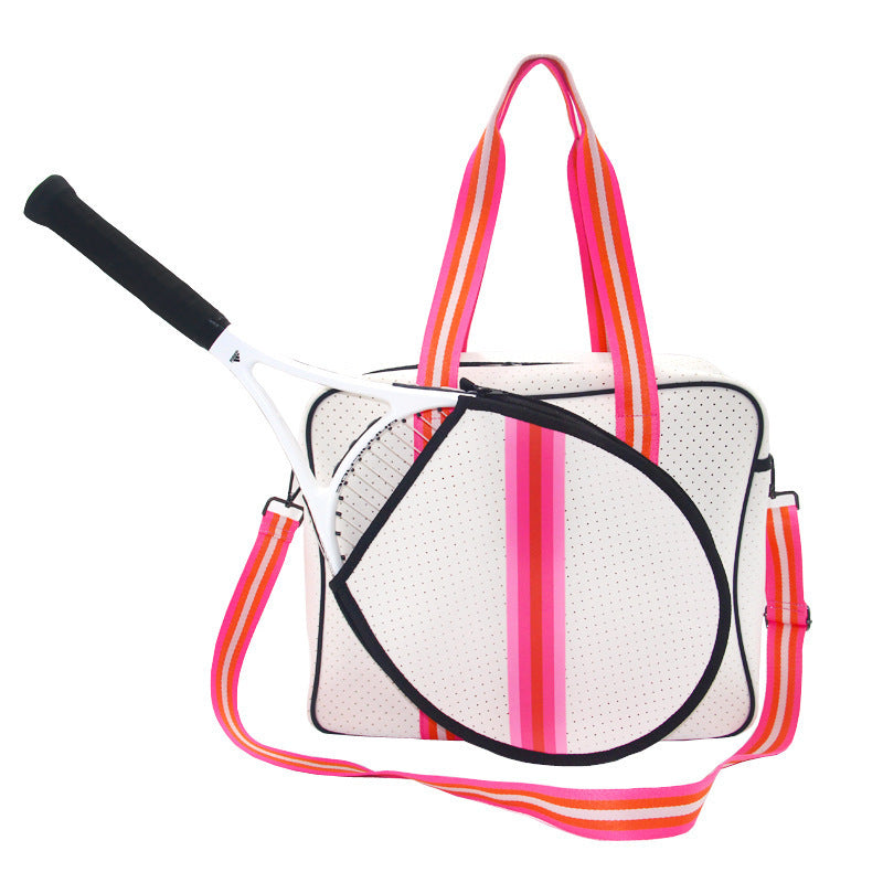 Fashion Striped Hand-carrying Crossbody Shoulder Tennis Pack
